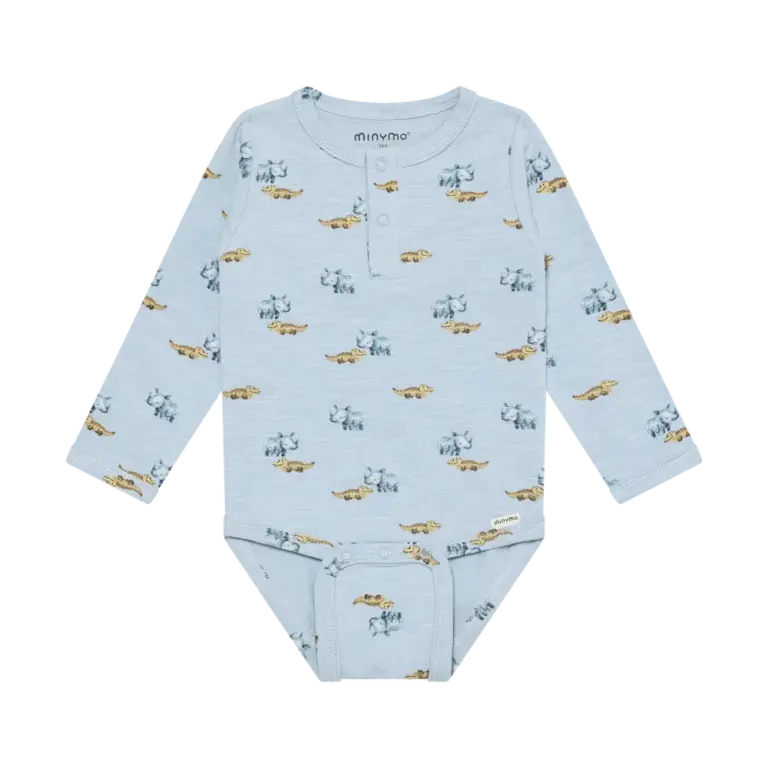 Langærmet Body m. Print - Niagara Mist - 68