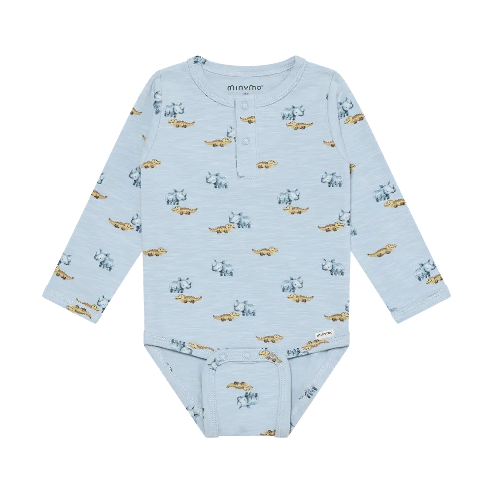Langærmet Body m. Print - Niagara Mist - 68