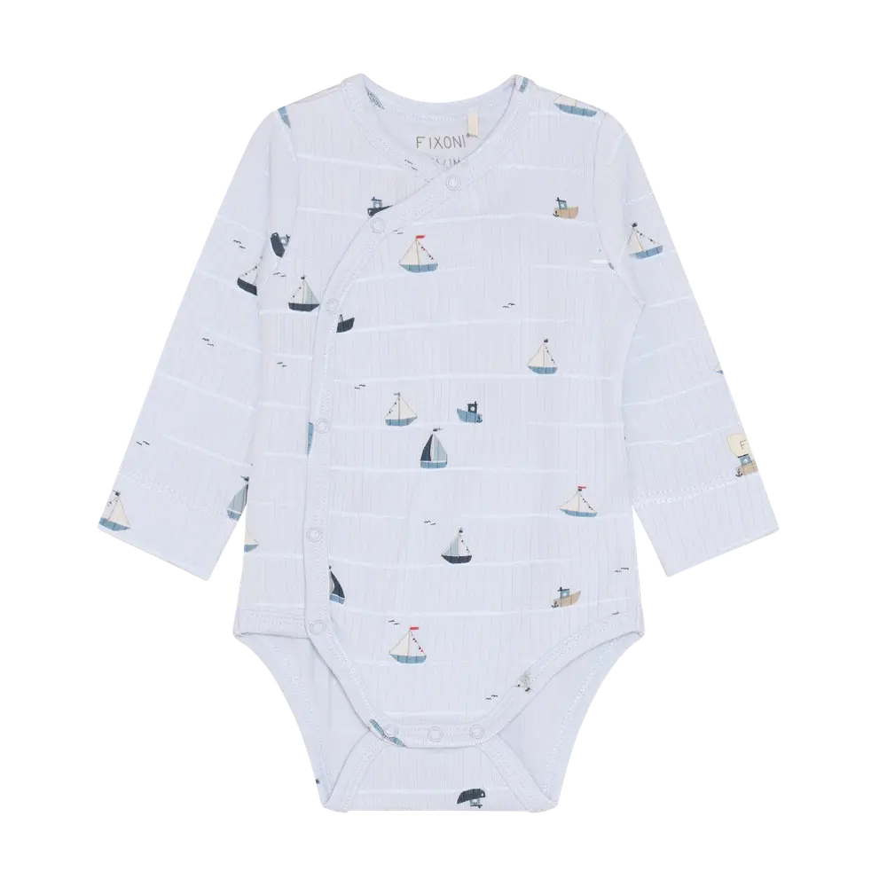 Langærmet Wrap Rib Body - Arctic Ice - 68