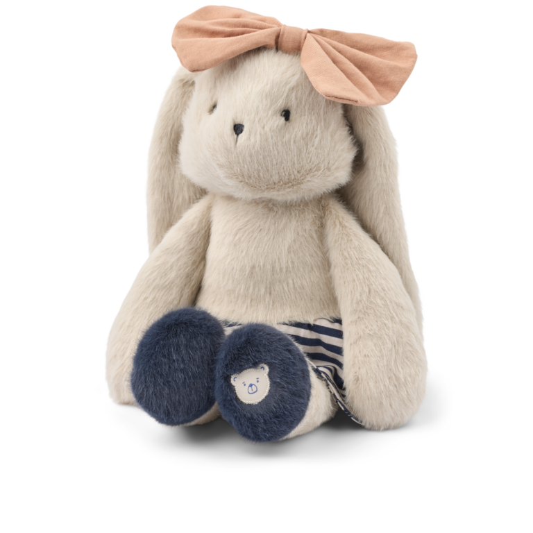 Liewood Babette Rabbit Celebration Teddy - Mist/Navy stripe mix