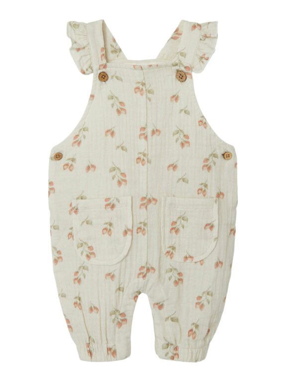 Lil Atelier Biba Loose Overall - Turtledeove/Strawberry - 56 cm