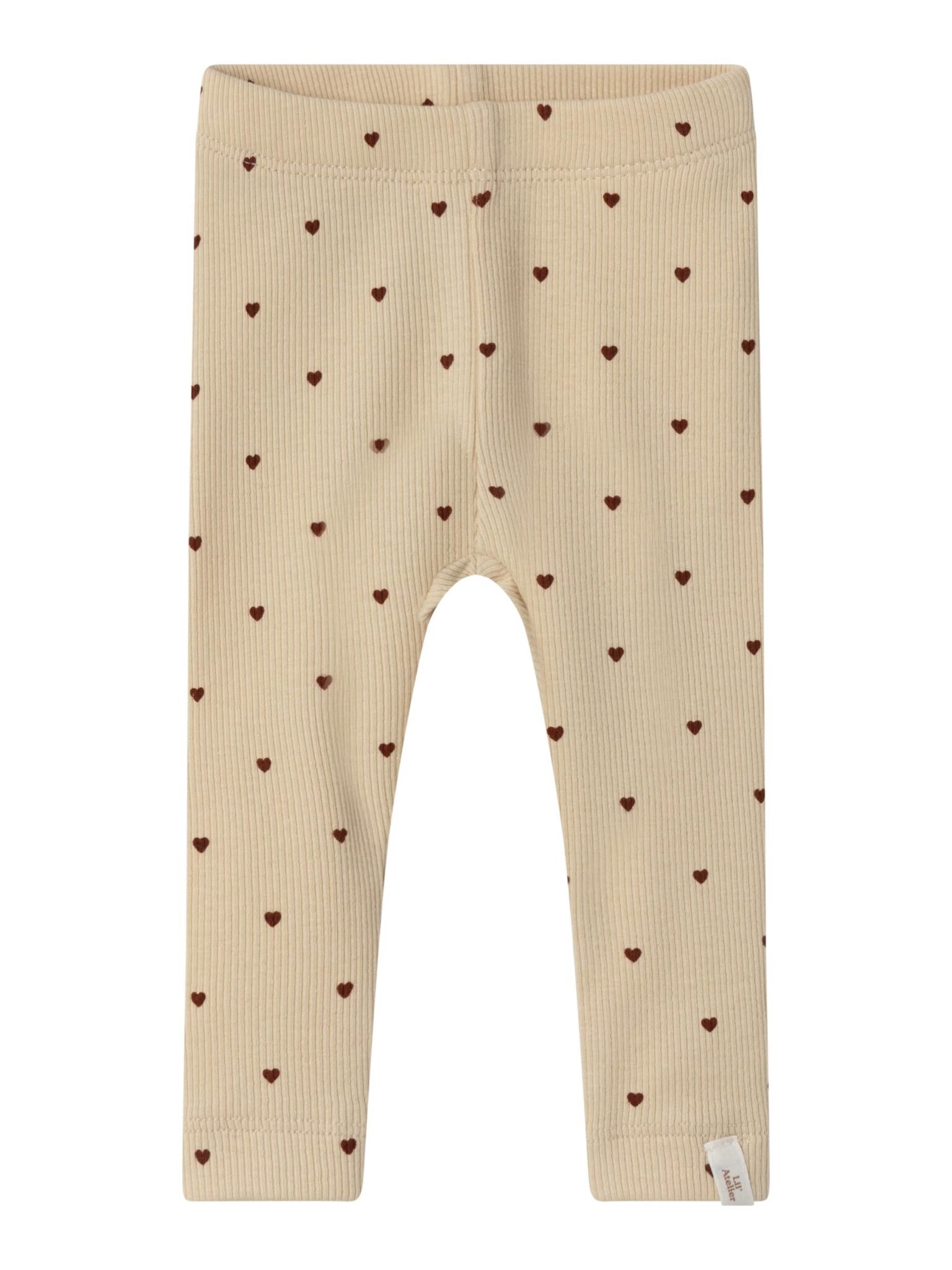 Lil Atelier Gago Leggings med hjerter - Fired Brick - 56 cm