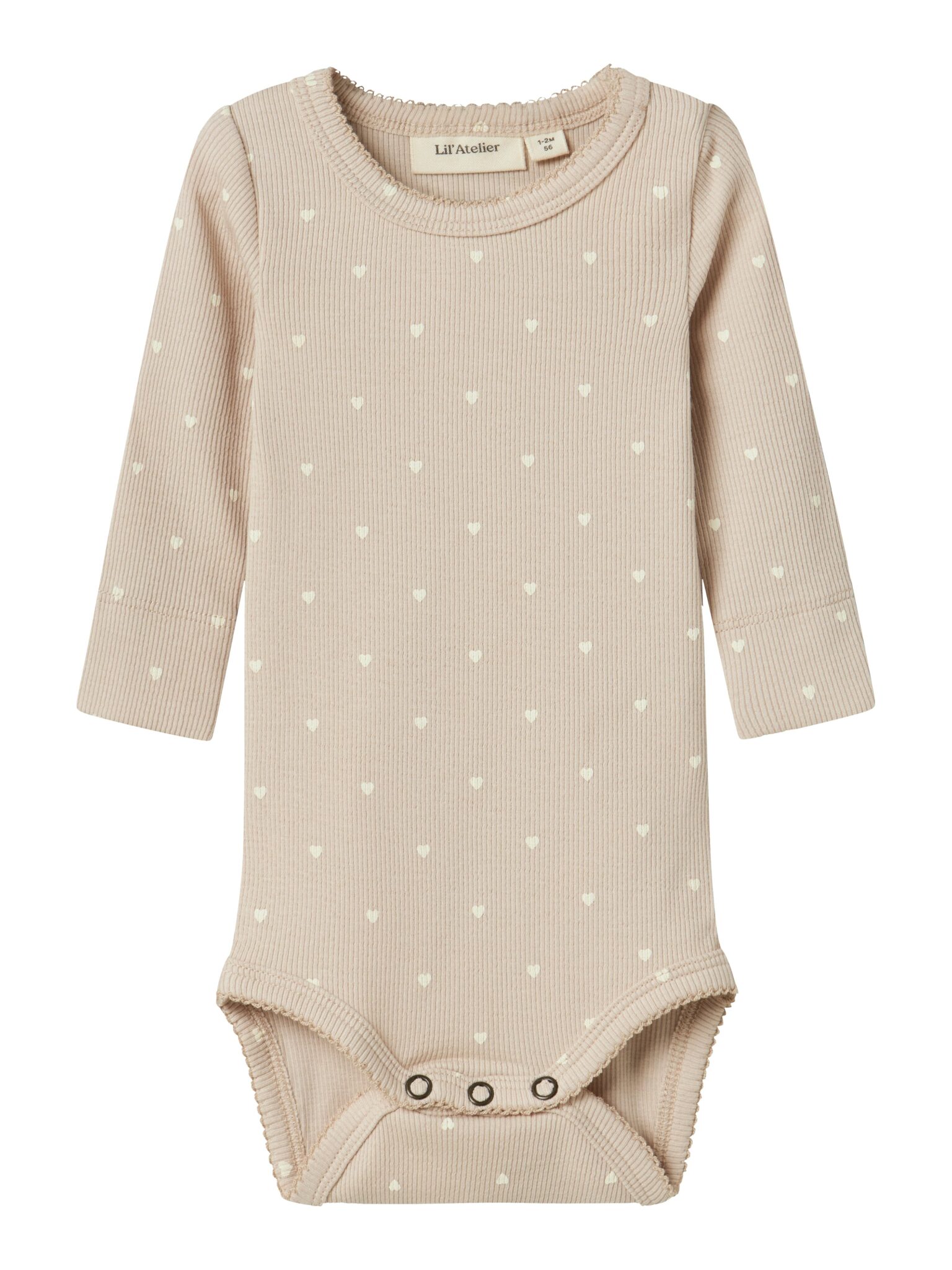 Lil Atelier Gago Slim Body - Gray Morn/Heart - 56 cm Lil Atelier Gago Slim Body - Gray Morn/Heart - 56 cm