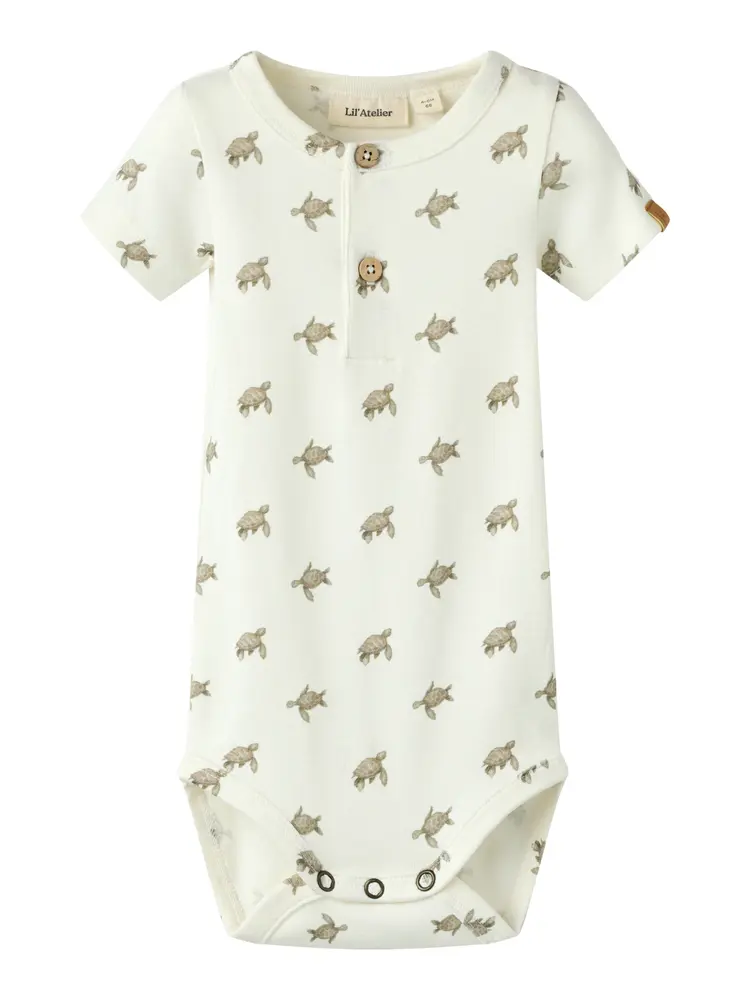 Lil' Atelier Gayo Sar Kortærmet Slim Body - Coconut Milk - 68
