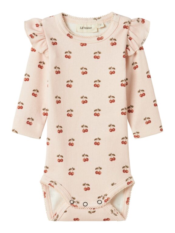 Lil Atelier Lavo Eve Body NOOS - Silver Peony/Cherry - 56 cm