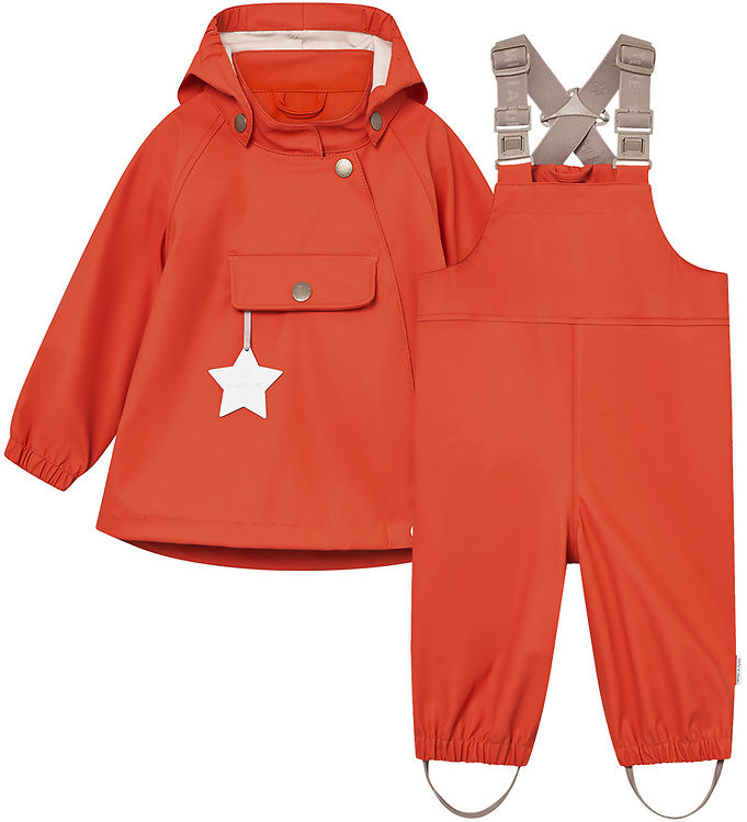 Mini A Ture Regntøj m. Seler - PU - MatWainis - Paprika Red Mini A Ture Regntøj m. Seler - PU - MatWainis - Paprika Red