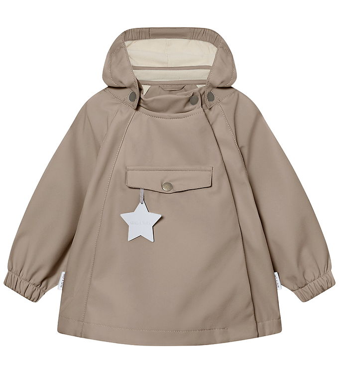 Mini A Ture Softshelljakke m. Fleece - MatWai - Grey Brown