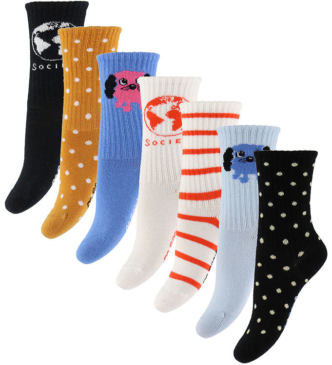 Mini Rodini Strømper - 7-pak - Doggie - Multi