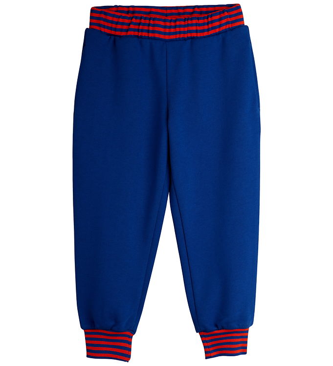 Mini Rodini Sweatpants - Striped - Blå Mini Rodini Sweatpants - Striped - Blå