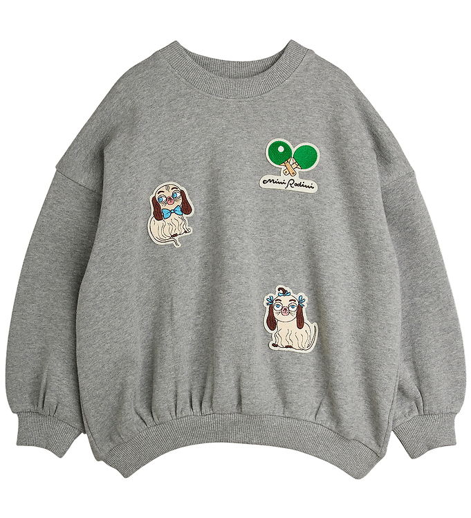 Mini Rodini Sweatshirt - Minibabies Patches - Grey Melange