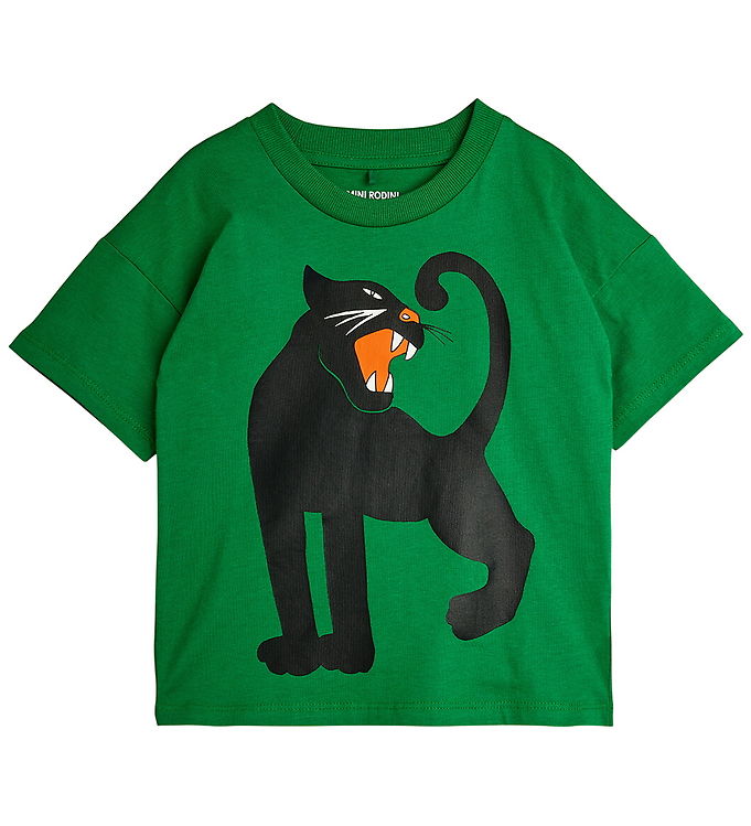 Mini Rodini T-shirt - Panther - Grøn Mini Rodini T-shirt - Panther - Grøn