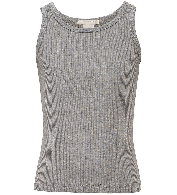 Minimalisma Top - Rib - Silke/Bomuld - Billund - Grey Melange Minimalisma Top - Rib - Silke/Bomuld - Billund - Grey Melange