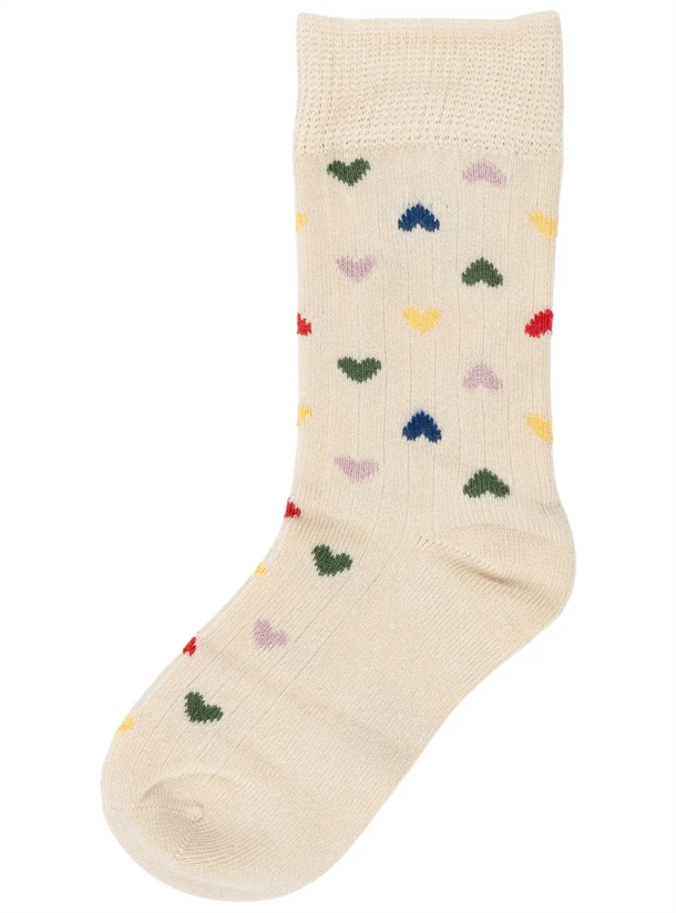 Minipop Strømper - Bambus - Hjerter - Off White Heart Minipop Strømper - Bambus - Hjerter - Off White Heart