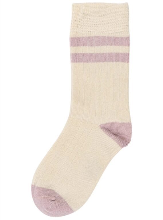 Minipop Strømper - Bambus Sport - Off white/Rose