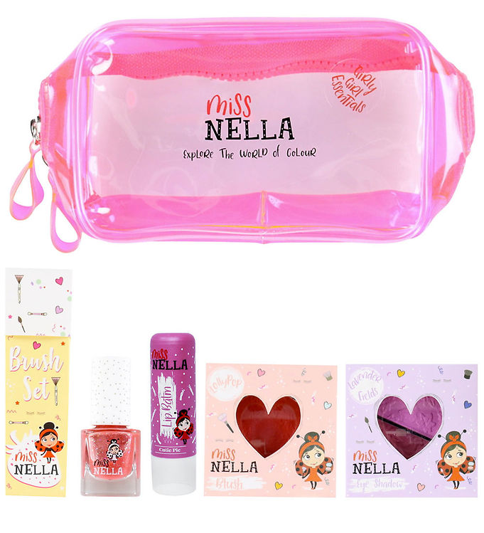 Miss Nella Sminketaske m. Indhold - Pink Glamorous Picks