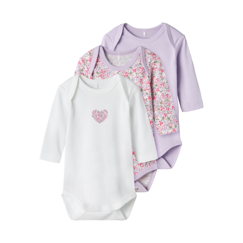NAME IT 3-Pak Body Langærmet Pastel Lilac