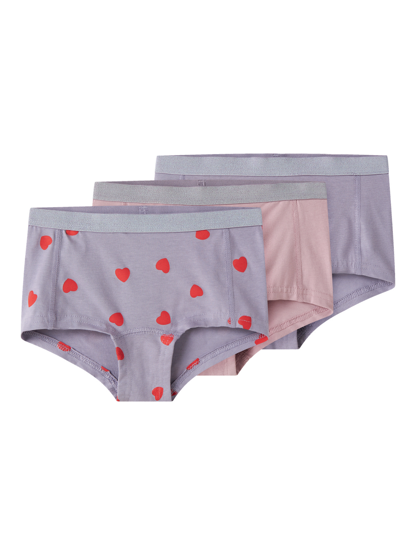 NAME IT 3-Pak Hipster Lavender Hearts