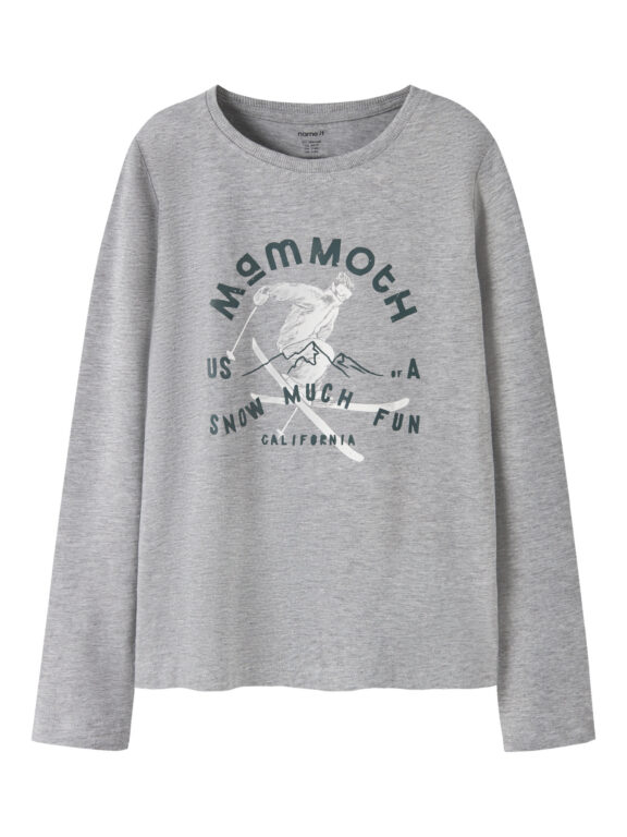 NAME IT Langærmet Bluse Vux Grey Melange Snow
