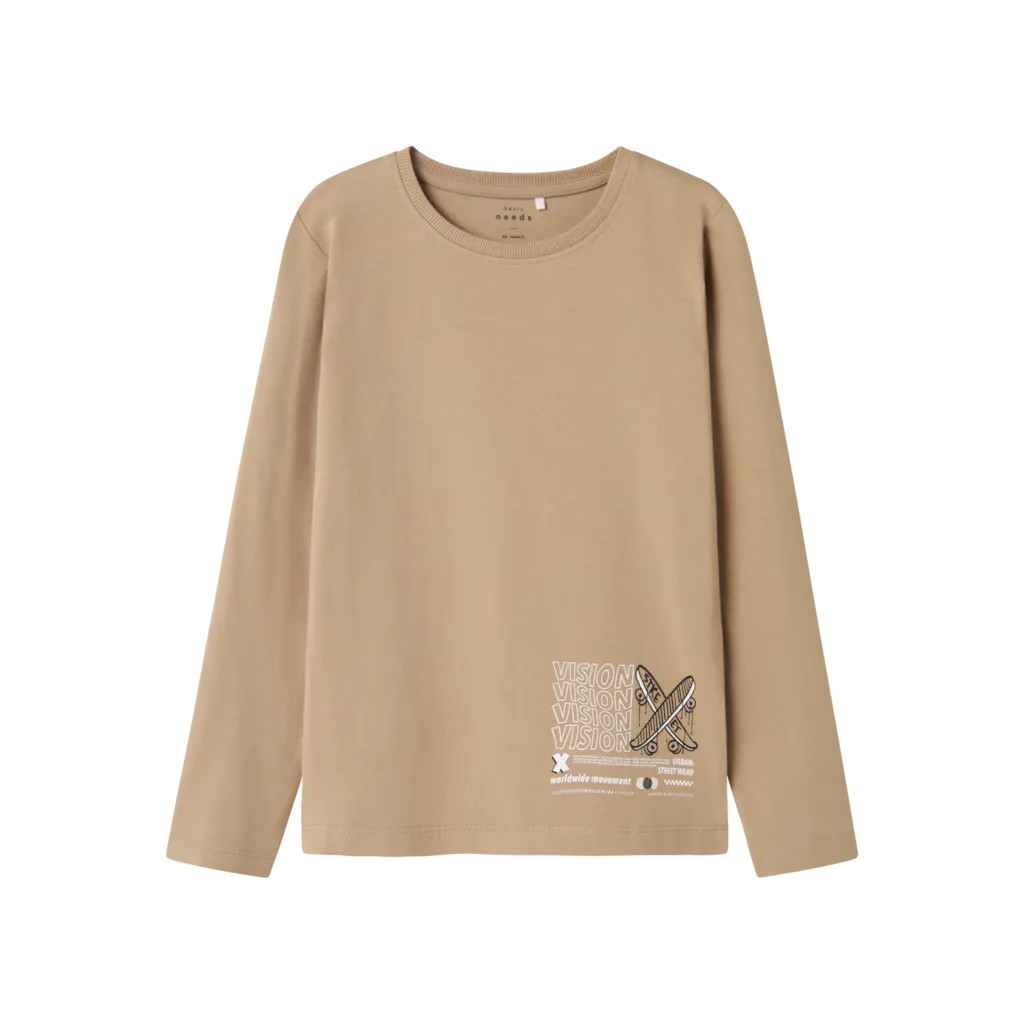 NAME IT Langærmet Bluse Vux Weathered Teak