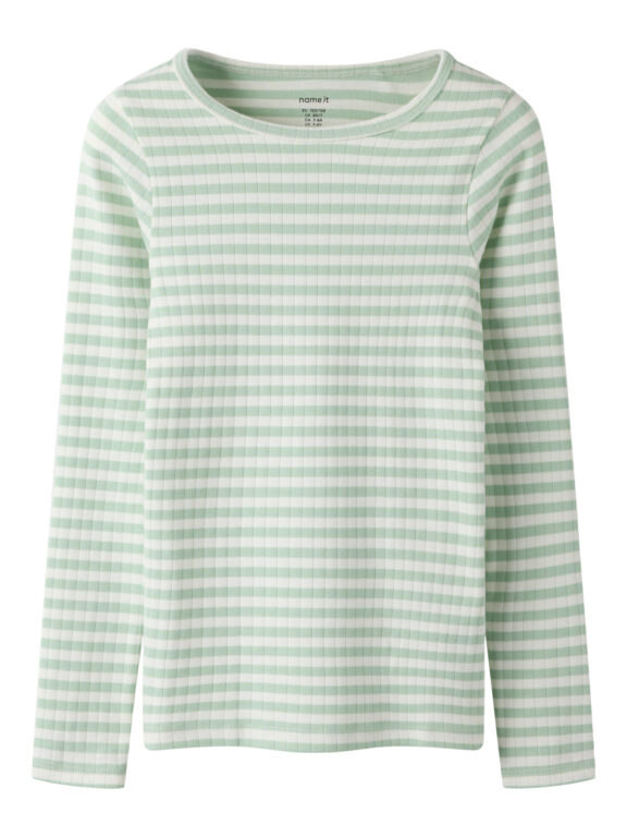 NAME IT Langærmet Rib Bluse Suraja Cloud Dancer
