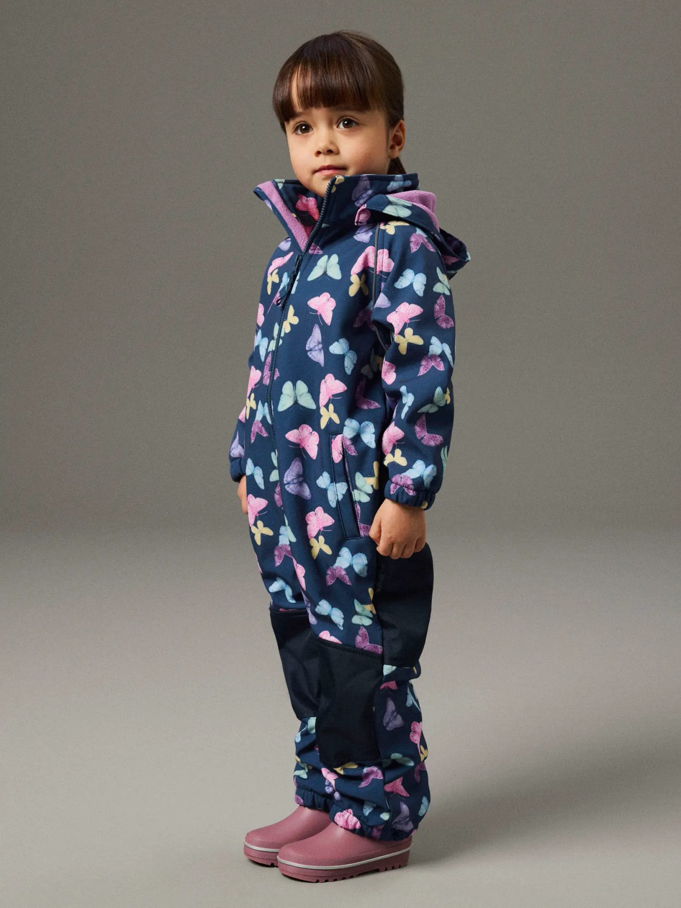 NAME IT Softshell Dragt Alfa08 Insignia Blue Butterflies