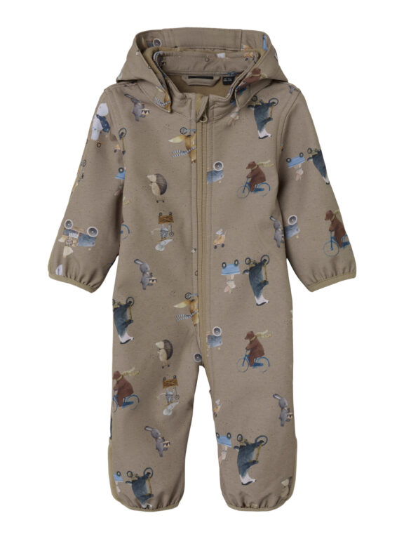 NAME IT Softshell Suit Alfa Silver Mink Go