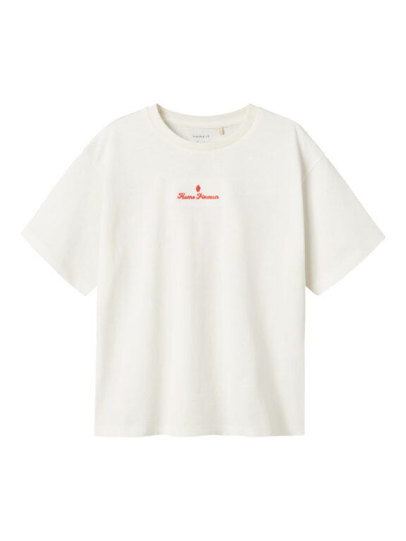NAME IT T-shirt Neata Cloud Dancer Red Alert