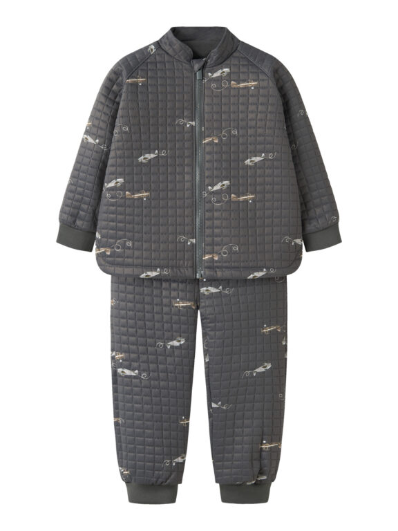 NAME IT Termosæt Quilt Moon Grey Pinstripe