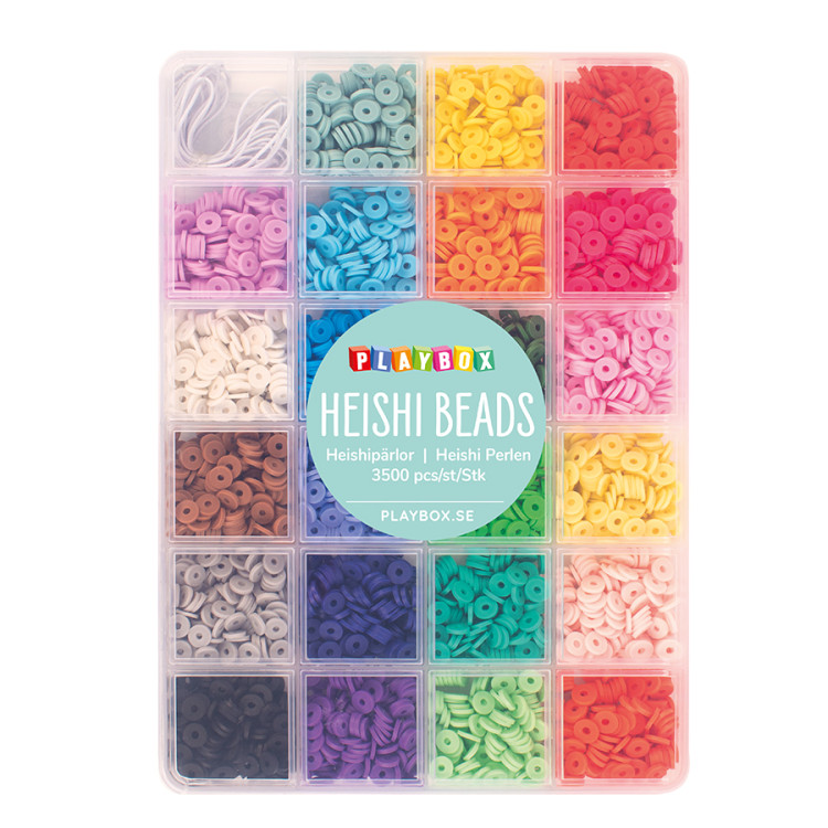 Playbox | Heishi-perler i opbevaringsæske, 3.500 stk