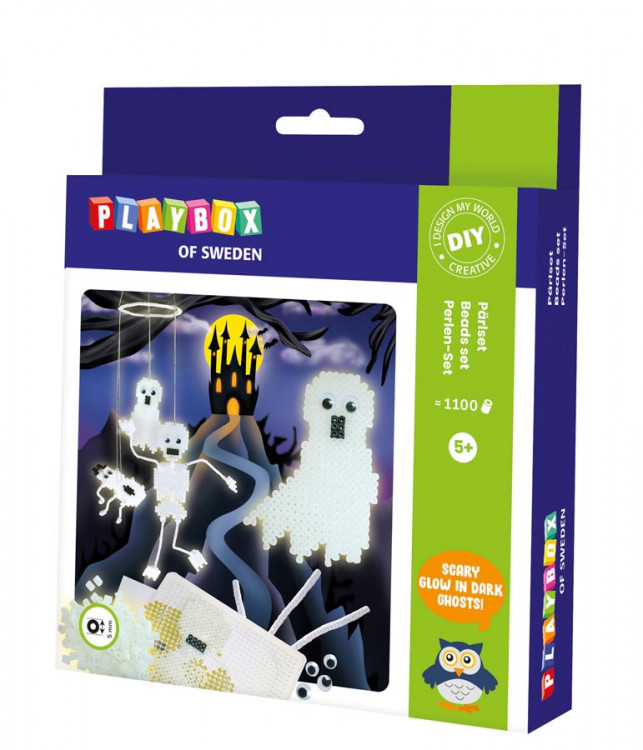 Playbox | Perlesæt - Spøgelser (selvlysende), 1.100 stk