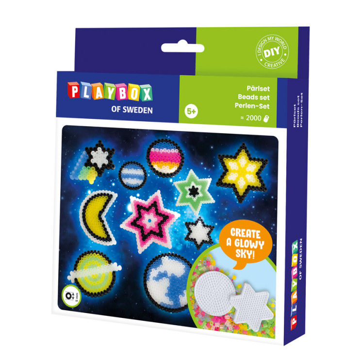 Playbox | Perlesæt - Stjernehimmel (selvlysende), 2.000 stk