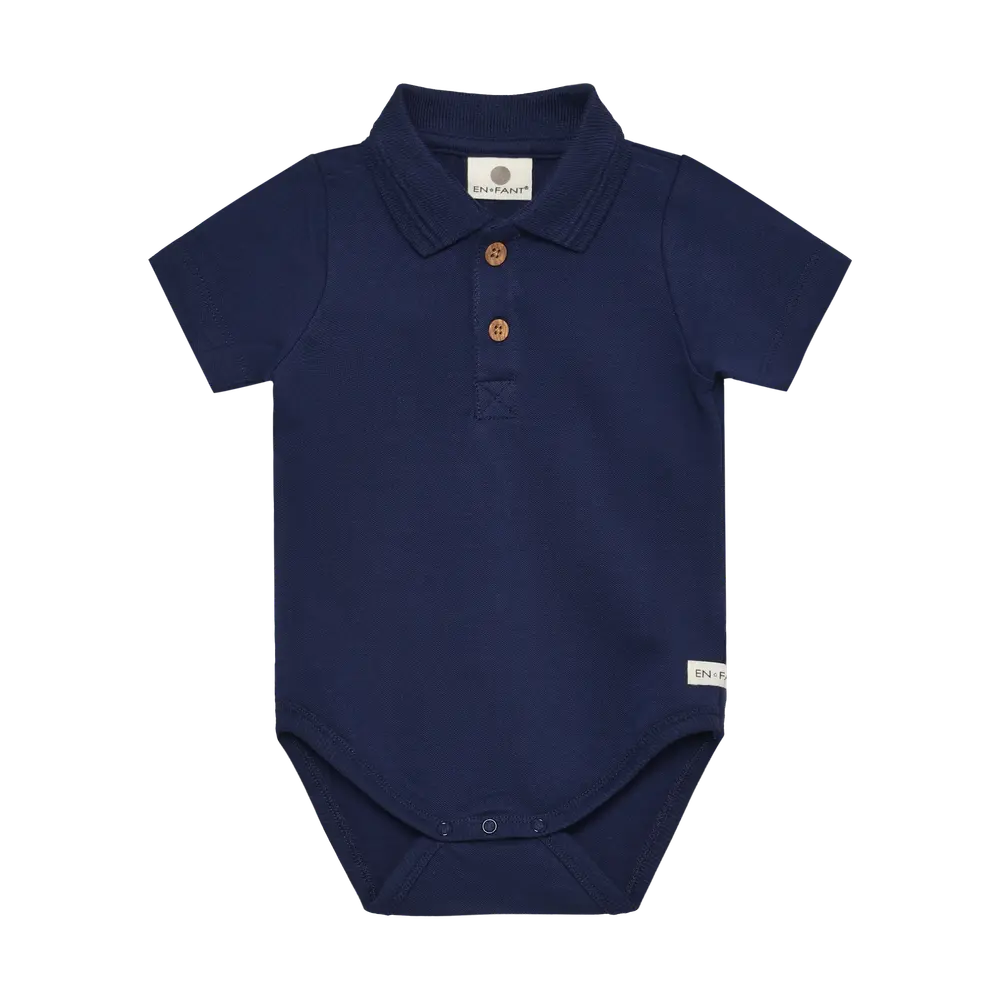 Polo Kortærmet Body - Medieval Blue - 62