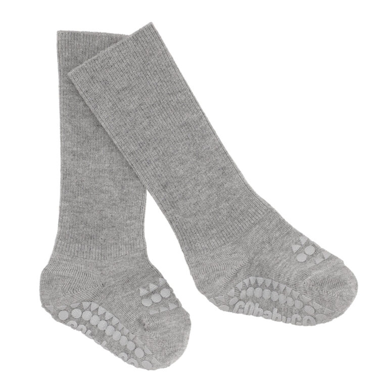 Skridsikre Strømper Bambus - Grey Melan - 6-12 Mdr.