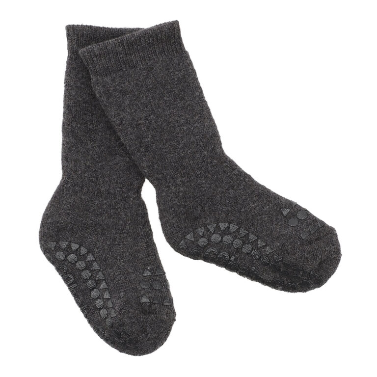 Skridsikre Strømper Tyk Bomuld - Dark Grey - 12-24 Mdr