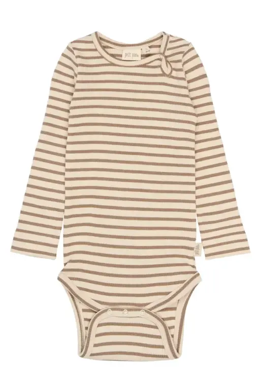 Sky Langærmet Body - Ginger Snap Striped - 92 CM