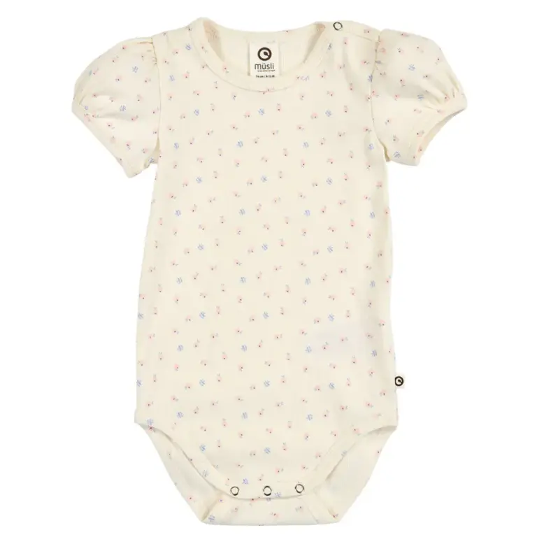 Spring Rib Blomstret Body - Tofu/ Nectar/ shell blue - 80