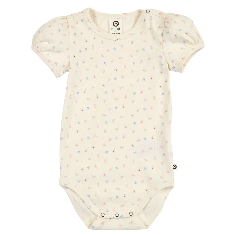 Spring Rib Blomstret Body - Tofu/ Nectar/ shell blue - 80
