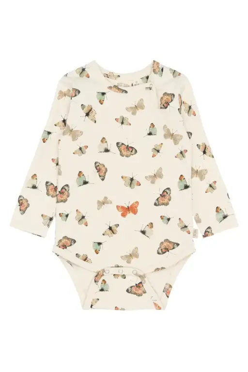 Star Langærmet Body - Eggnog Butterfly - 86
