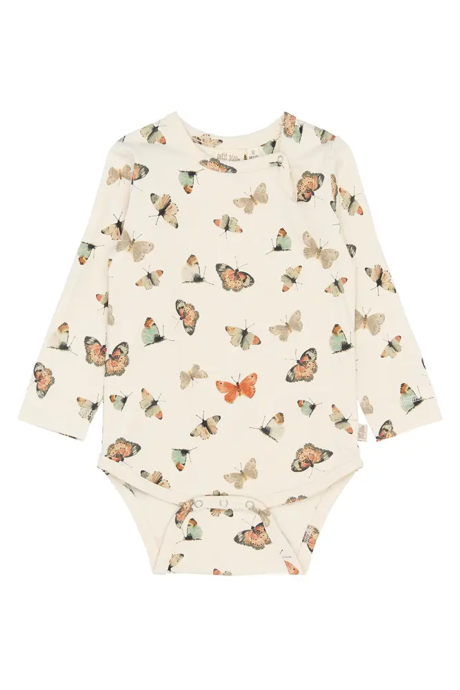 Star Langærmet Body - Eggnog Butterfly - 86