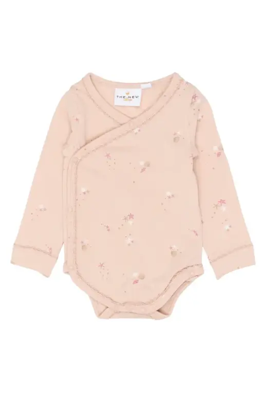 Tova Langærmet Wrap Body - Peach Whip AOP - 74