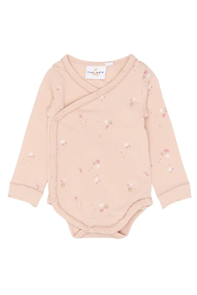 Tova Langærmet Wrap Body - Peach Whip AOP - 74