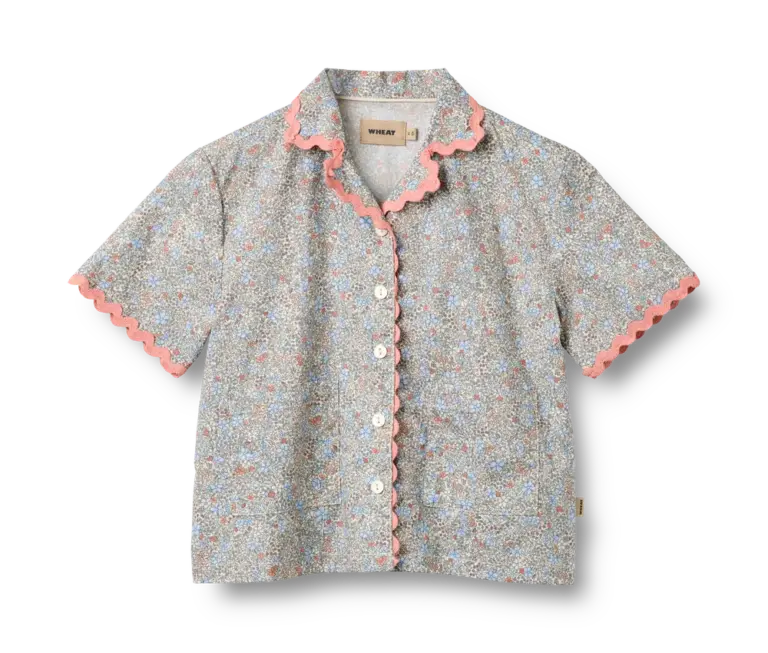 Vilma Lace T-Shirt - Air Blue Flowers - 122