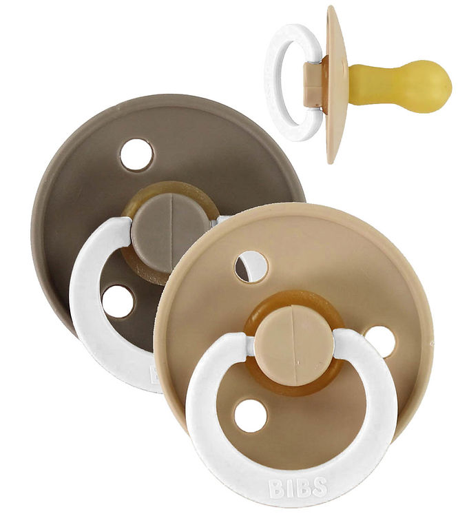 BIBS Colour Natsutter - Str. 2 - 2-pak - Rund - Vanilla/Dark Glo