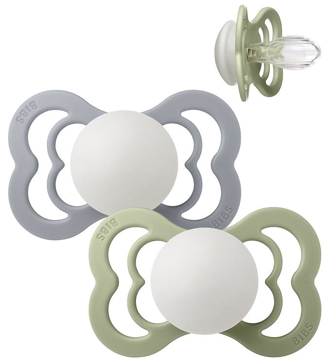 BIBS Supreme Natsutter - Str. 2 - 2-pak - Symmetrisk - Sage/Cl