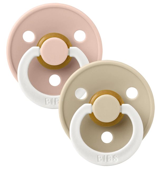 Bibs sutter - Colour Glow str. 1 - rund - 2-pak - Blush/Vanilla