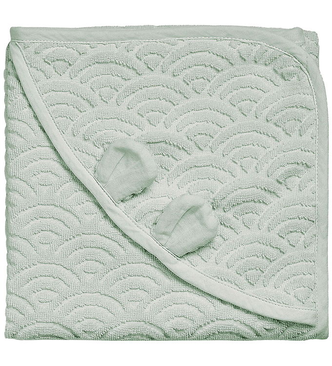 Cam Cam Babyhåndklæde - 80x80 cm - Dusty Green m. Ører