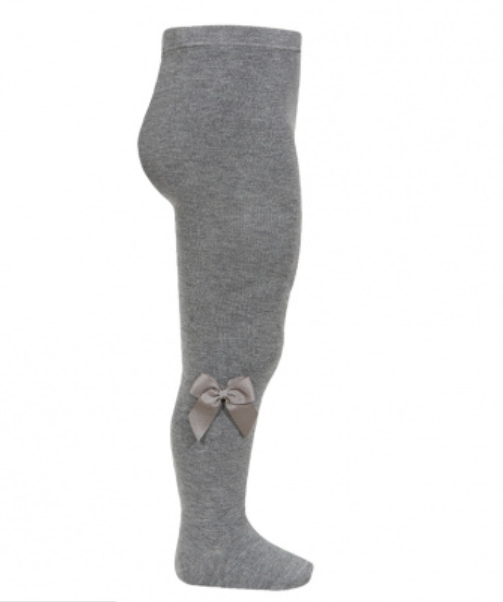 Condor Strømpebukser med Sløjfe - Grey - 0-3 mdr.