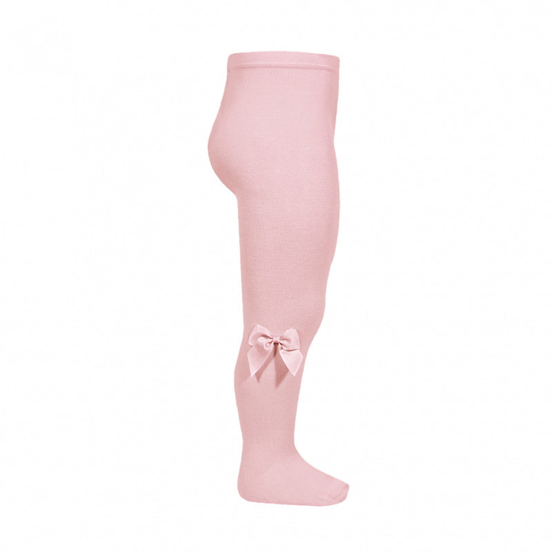 Condor Strømpebukser med Sløjfe - Pale Pink - 0-3 mdr.