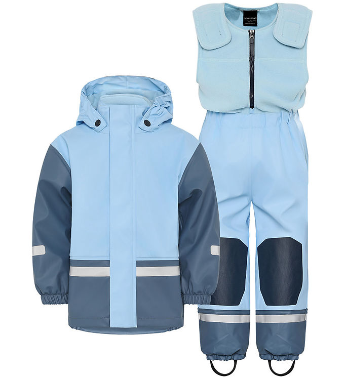Didriksons Regntøj m. Fleece - PU - Boardman - Light Sea Blue