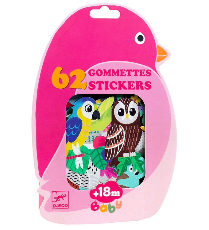 Djeco Klistermærker - 62 stk. - Fugle Djeco Klistermærker - 62 stk. - Fugle